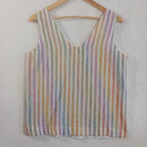 Lou & Grey, Rainbow Stripe Shorts & Top, Selling As a Set, Summer, Med., Beachy - Picture 5 of 16